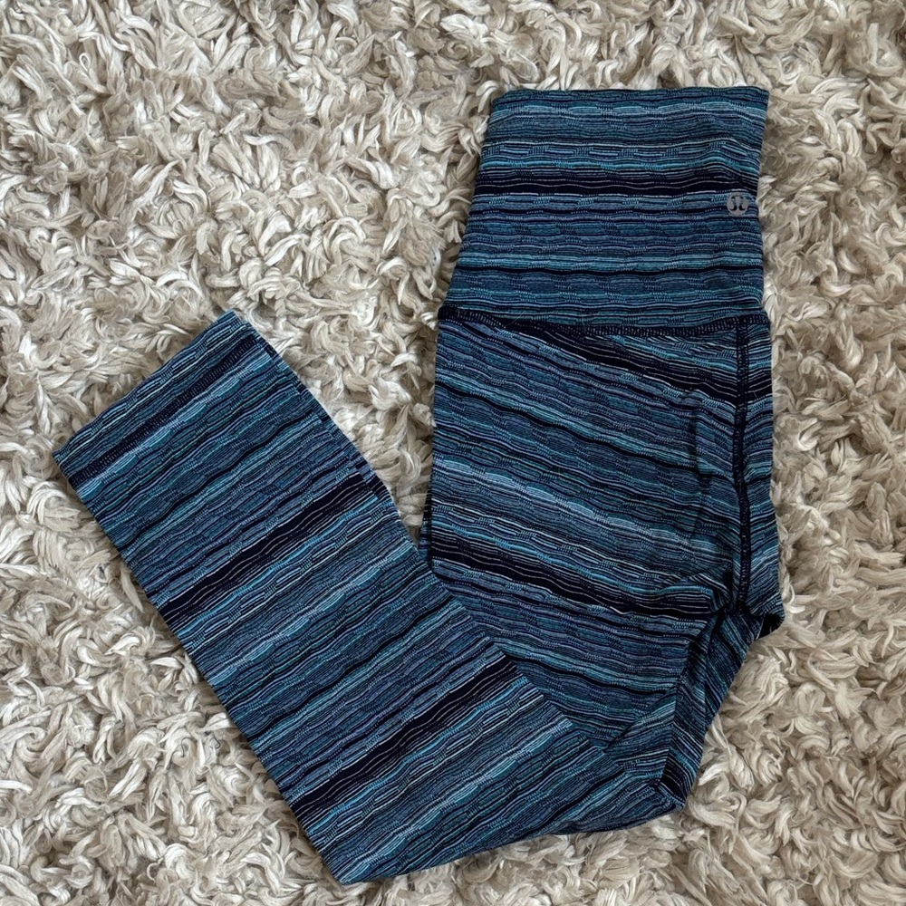 Lululemon Blue Striped Leggings